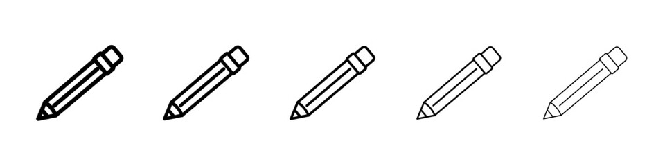 Pencil icon isolated vector on white background set