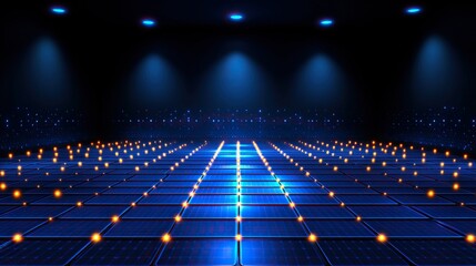 Futuristic Grid Stage Lightshow, Digital Background