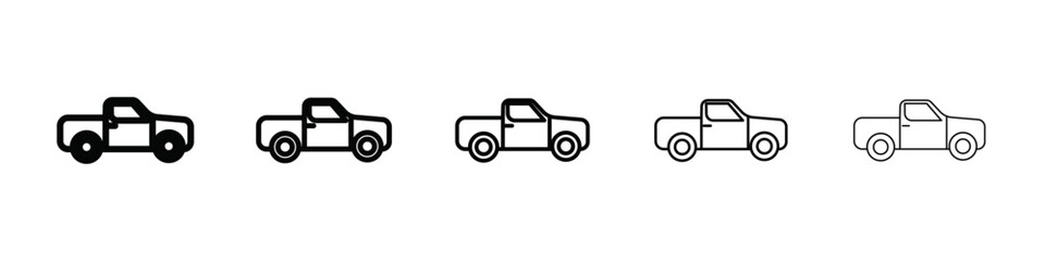 pickup truck icon isolated vector on white background set © Mahakali