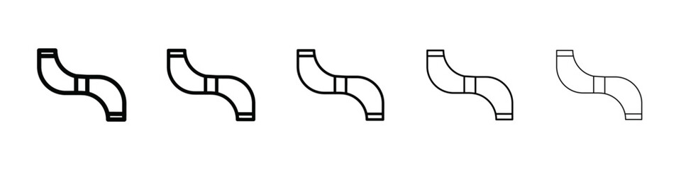 pipe icon isolated vector on white background set