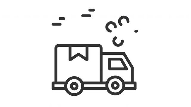 animated delivery truck icon. Perfect for website, digital, online, computer, animation, technology, internet, retail, store, marketing, website, commerce, web, shop, delivery, market, network