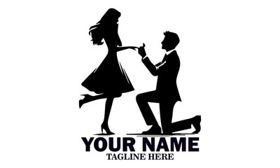 Illustration vector happy valentine's day couple proposing. World kissing day icon, world kissing day vector illustration and logo design