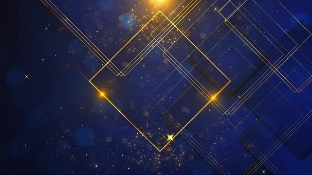 Blue luxury background golden line, blue curve, shiny dots glitter light effect. Curve Corner Royal Awards Graphics Lines Moving Crystal Elegant Shine Modern Template Luxury Premium Corporate Abstract