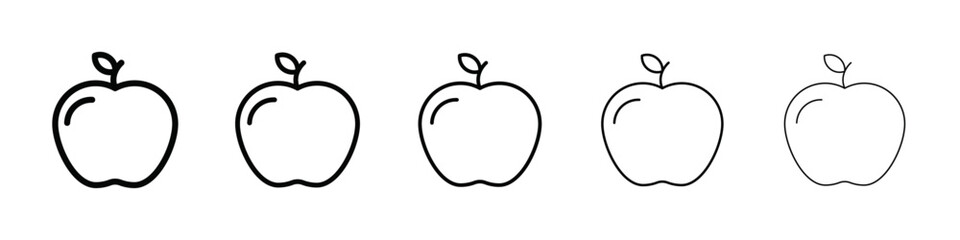 Red apple icon isolated vector on white background set