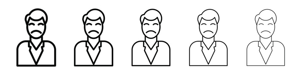 Regret expression icon isolated vector on white background set