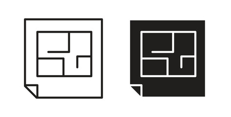 Architecture plan icon Logos. Flat Vector Icon Design Template