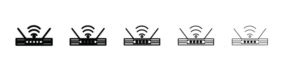 router icon isolated vector on white background set