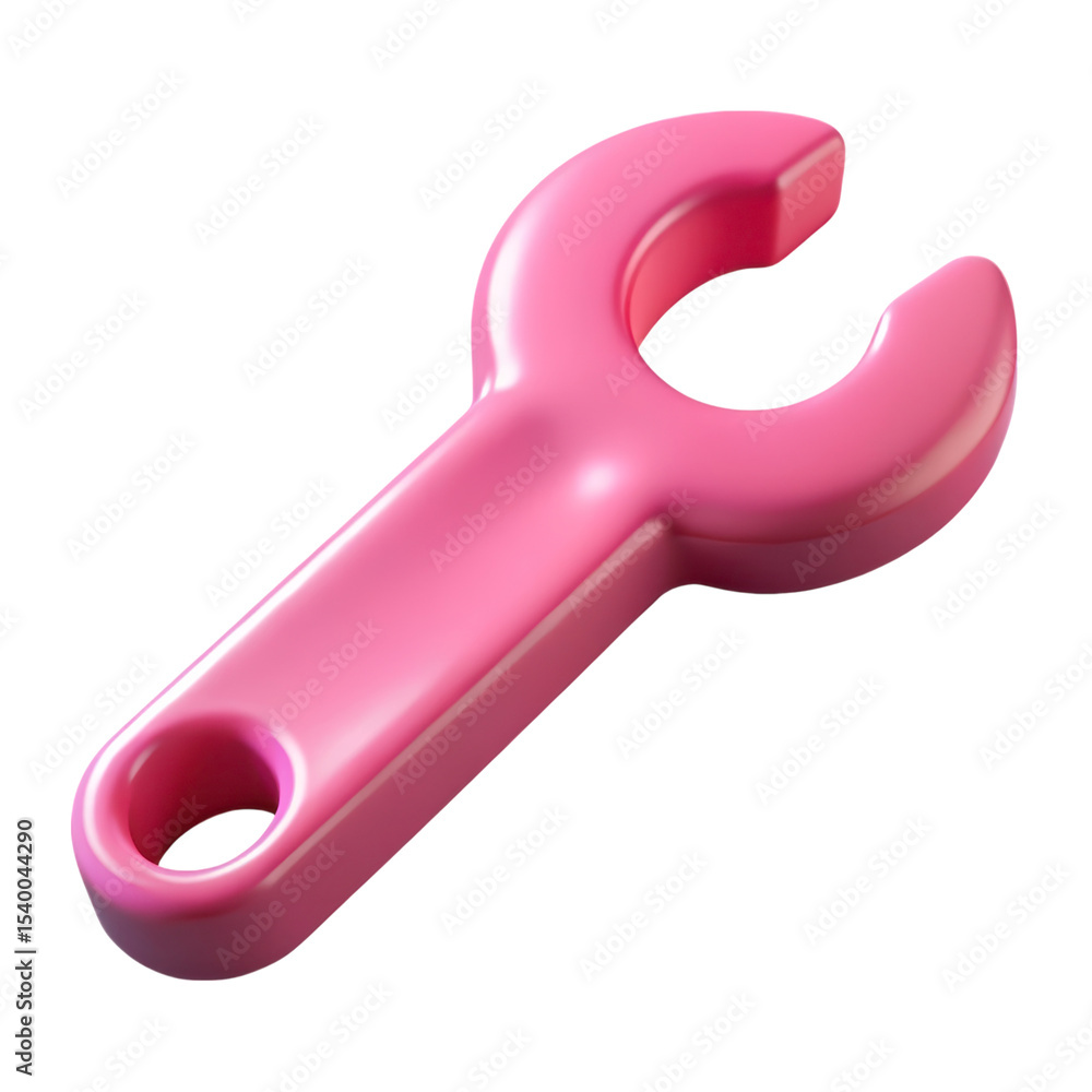 Poster pink wrench 3d rendering plasticstyle icon isolated on transparent background professional design an