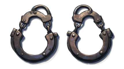 Detailed Handcuffs Illustration for Game Design