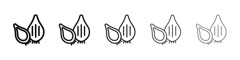 shallots icon isolated vector on white background set