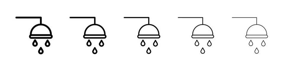 Shower icon isolated vector on white background set