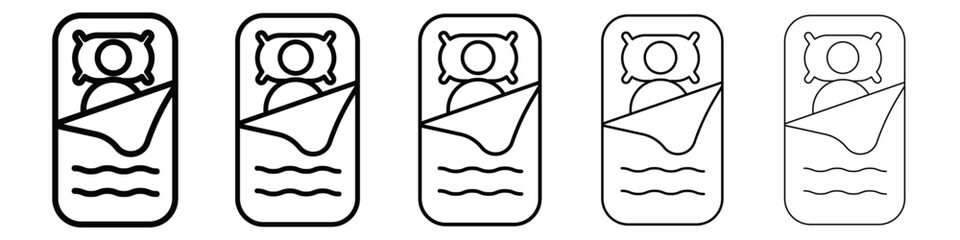 Sleeping bag icon isolated vector on white background set