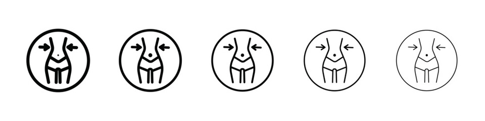 Slim, weight loss icon isolated vector on white background set