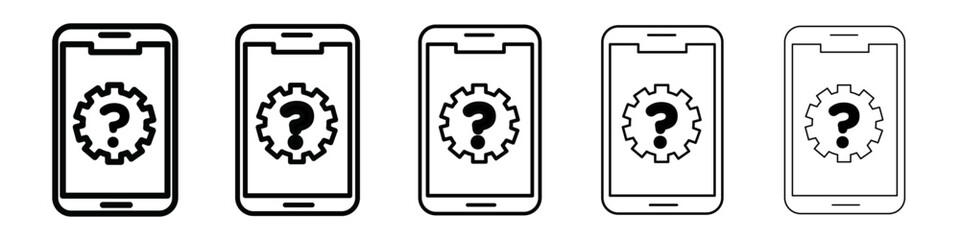 Smartphone Help and Support icon isolated vector on white background set