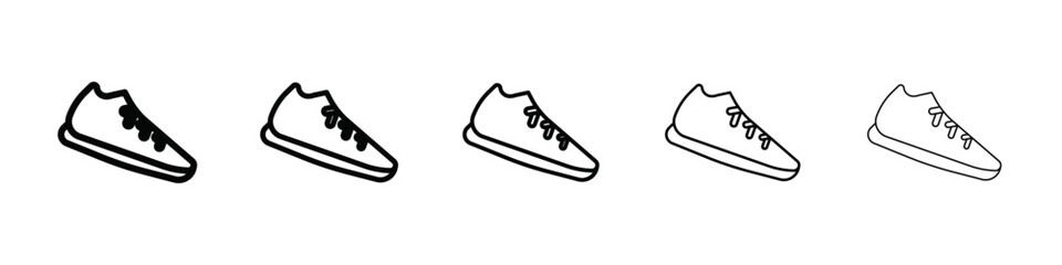 Sneaker shoe icon isolated vector on white background set