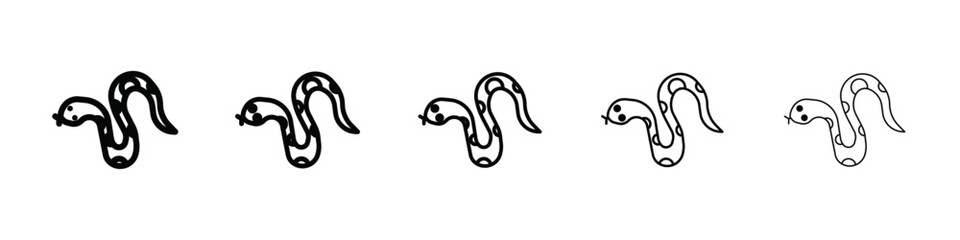 Snake icon isolated vector on white background set