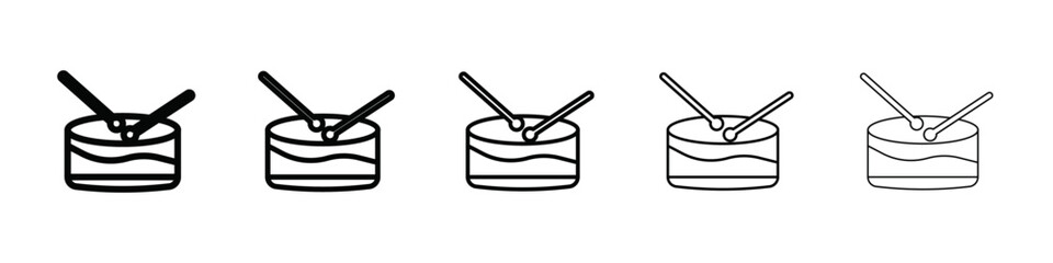 Snare Drum icon isolated vector on white background set