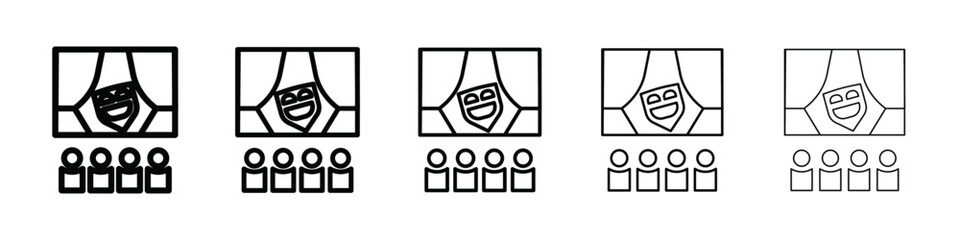 Stand up and theater show icon isolated vector on white background set