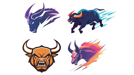 Animated Angry Bull Wordmark with Motion Blur Effect – Dynamic Logo Design