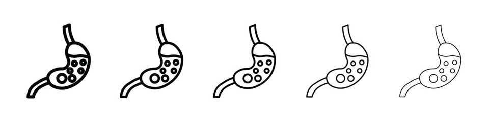 Stomach icon isolated vector on white background set
