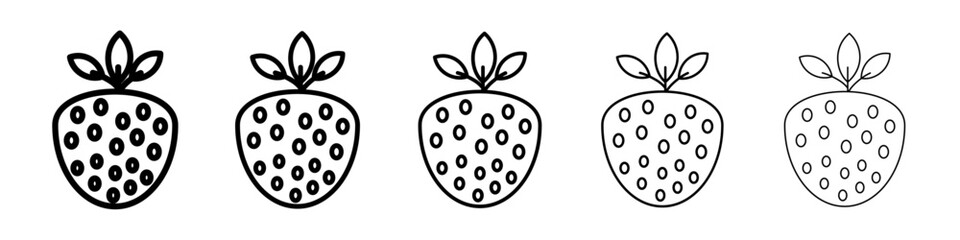 strawberry icon isolated vector on white background set