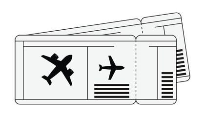 Simple airplane tickets vector , Flight boarding pass vector isolated on white background. 
