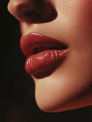 red lips closeup
