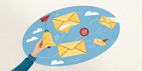 Creative Concept Depicting a Hand Holding a Yellow Envelope Representing Important Correspondence