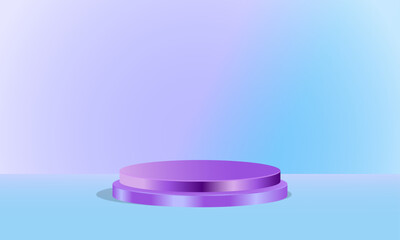 Purple podium for product presentation, advertising.