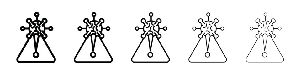 Virus Warning Alert icon isolated vector on white background set