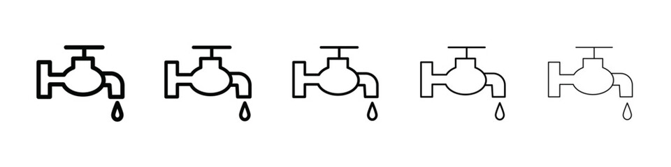 Water tap icon isolated vector on white background set
