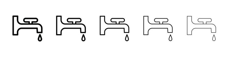 Water tap icon isolated vector on white background set