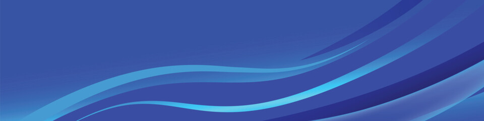 Blue abstract curve wavy horizontal banner template cover