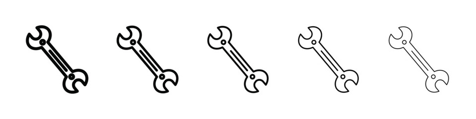 Wrench icon isolated vector on white background set