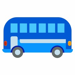 Blue bus cartoon illustration isolated on white background