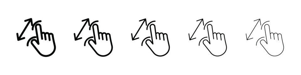 Zoom Gesture icon isolated vector on white background set