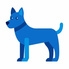 Blue dog cartoon illustration isolated on white background