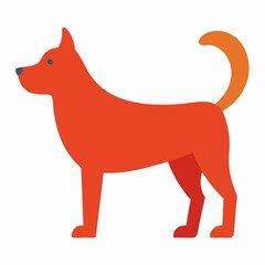 Red dog icon isolated on white background