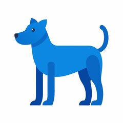 Blue dog icon isolated on white background
