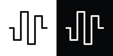 Wave square icon Design Template vector set for graphic work