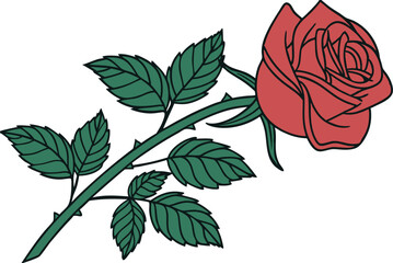 Elegant Rose Flower Clipart Illustration. Hand Drawn Rose Clipart for Creative Design. Detailed Rose Clipart for Floral Projects. Vintage Style Rose Flower Clipart Design. Rose Clipart for Card