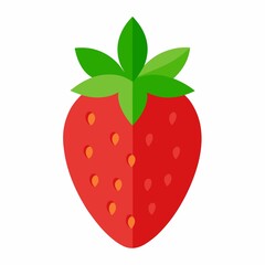 Red strawberry icon isolated on white background