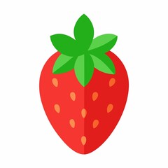 Red strawberry icon isolated on white background