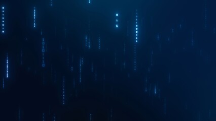 Abstract Digital Background with Glowing Binary Code in Blue