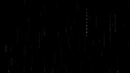 Abstract Digital Rain Pattern in Monochrome for Technology Background