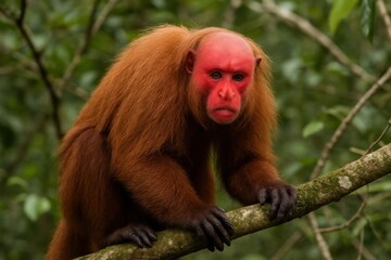 Obraz premium Red-faced monkey in forest