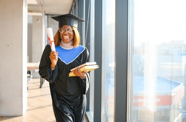 pretty african american university graduate