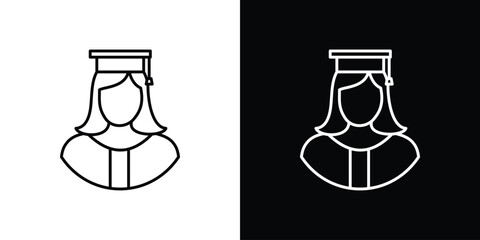 Student Girl icon Design Template vector set for graphic work