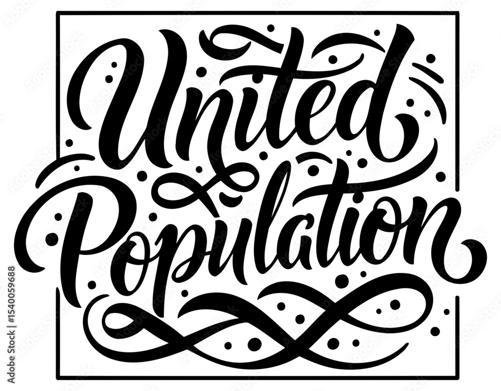 Poster united states population. stylish lettering design on a plain background. graphic design print with 