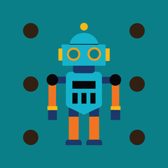 robot pattern design vector art